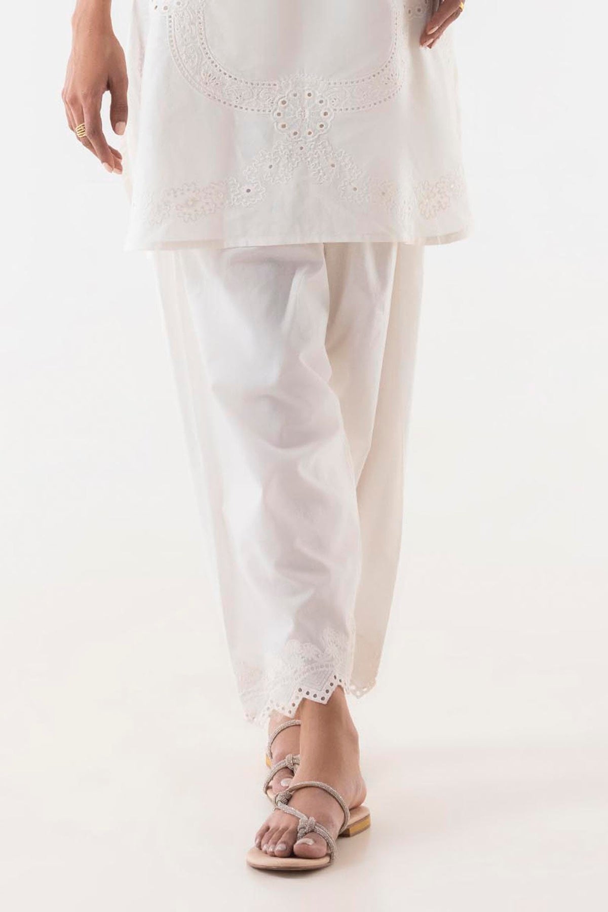 Stitched Lawn Embroidered Skinny Shalwar
