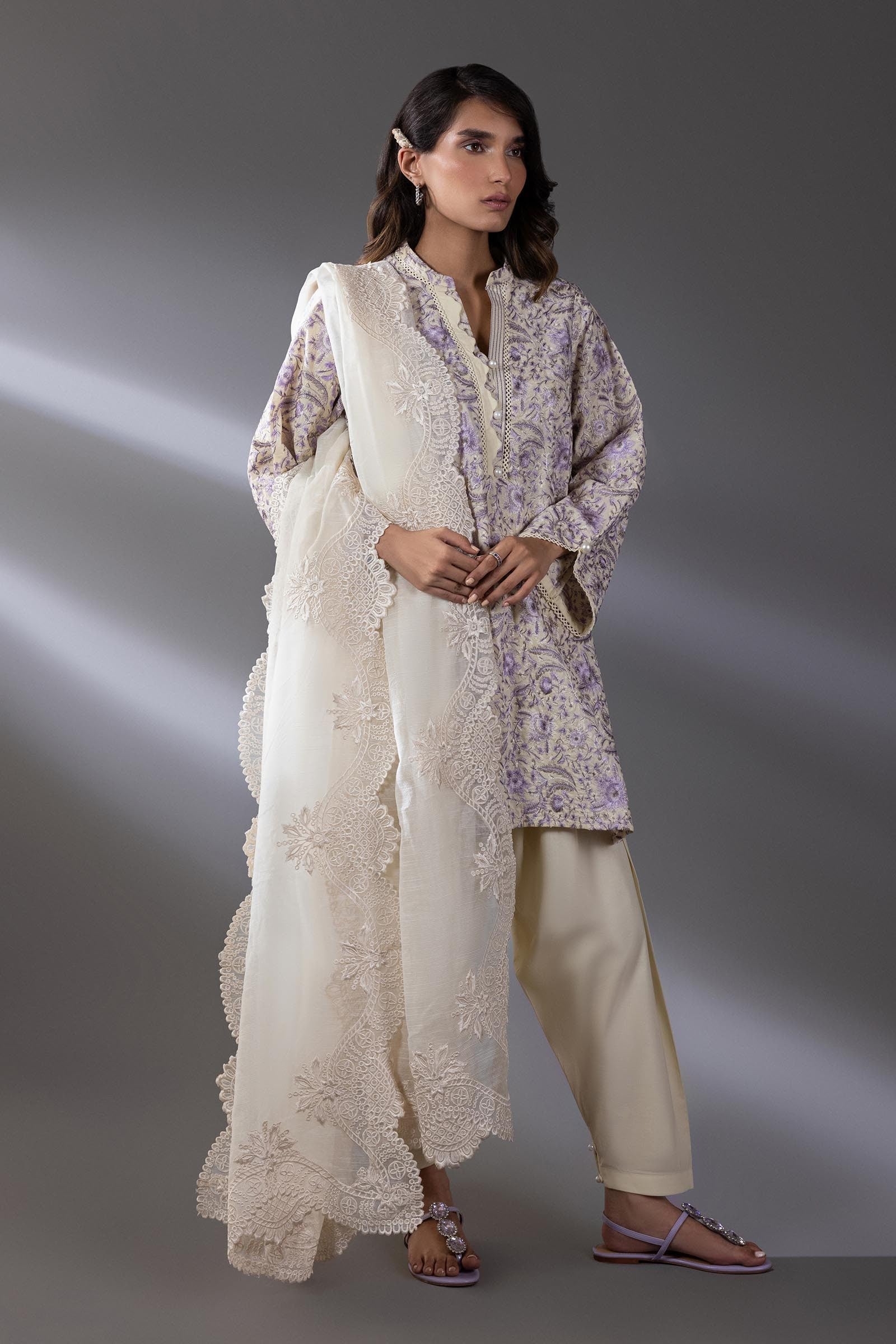 Stitched Lawn Shalwar