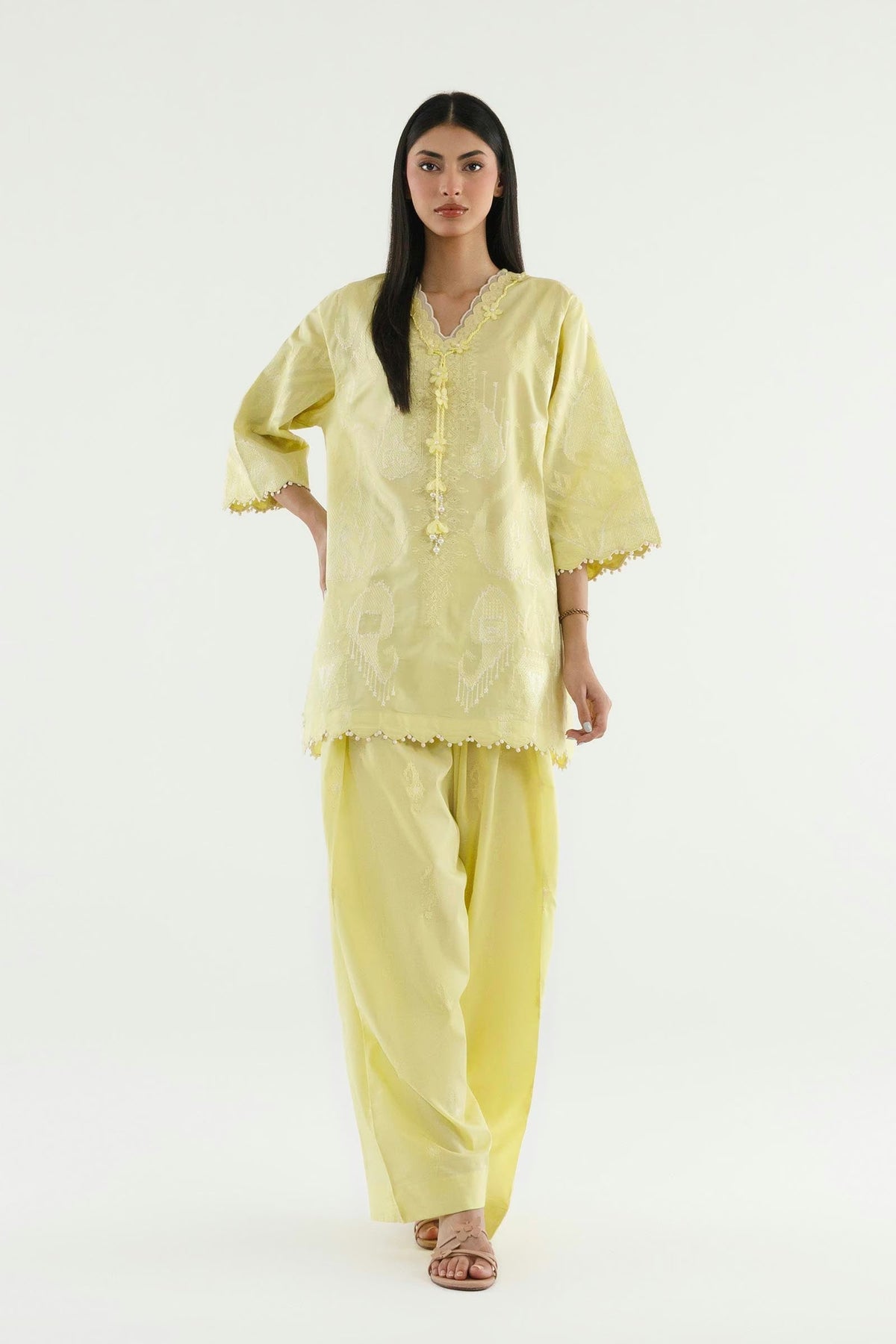New In '26 - Stitched Embroidered Lawn Shirt+ Shalwar | SS26ESE428P2T