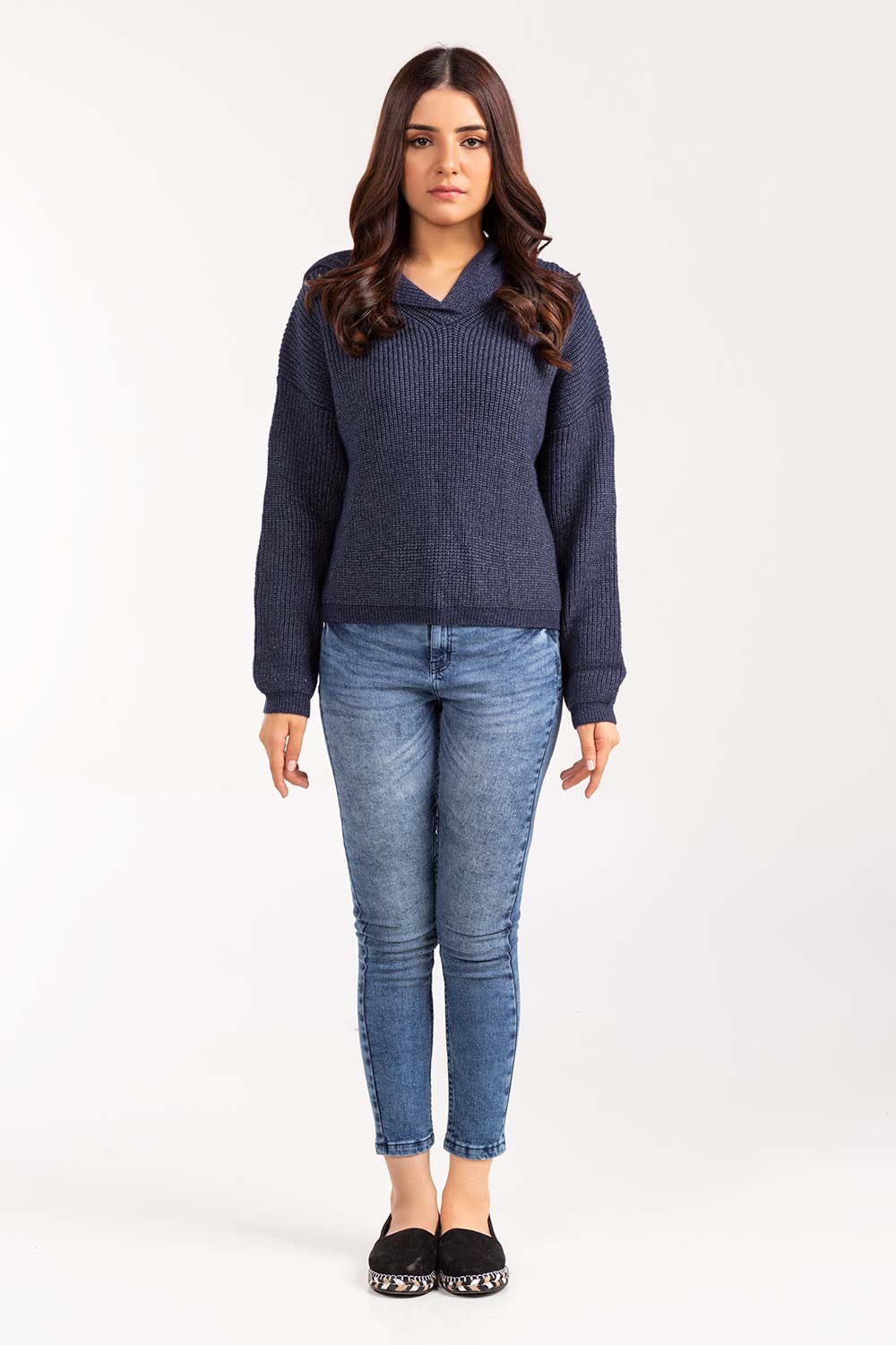 Blended Hoody Pull Over Sweater