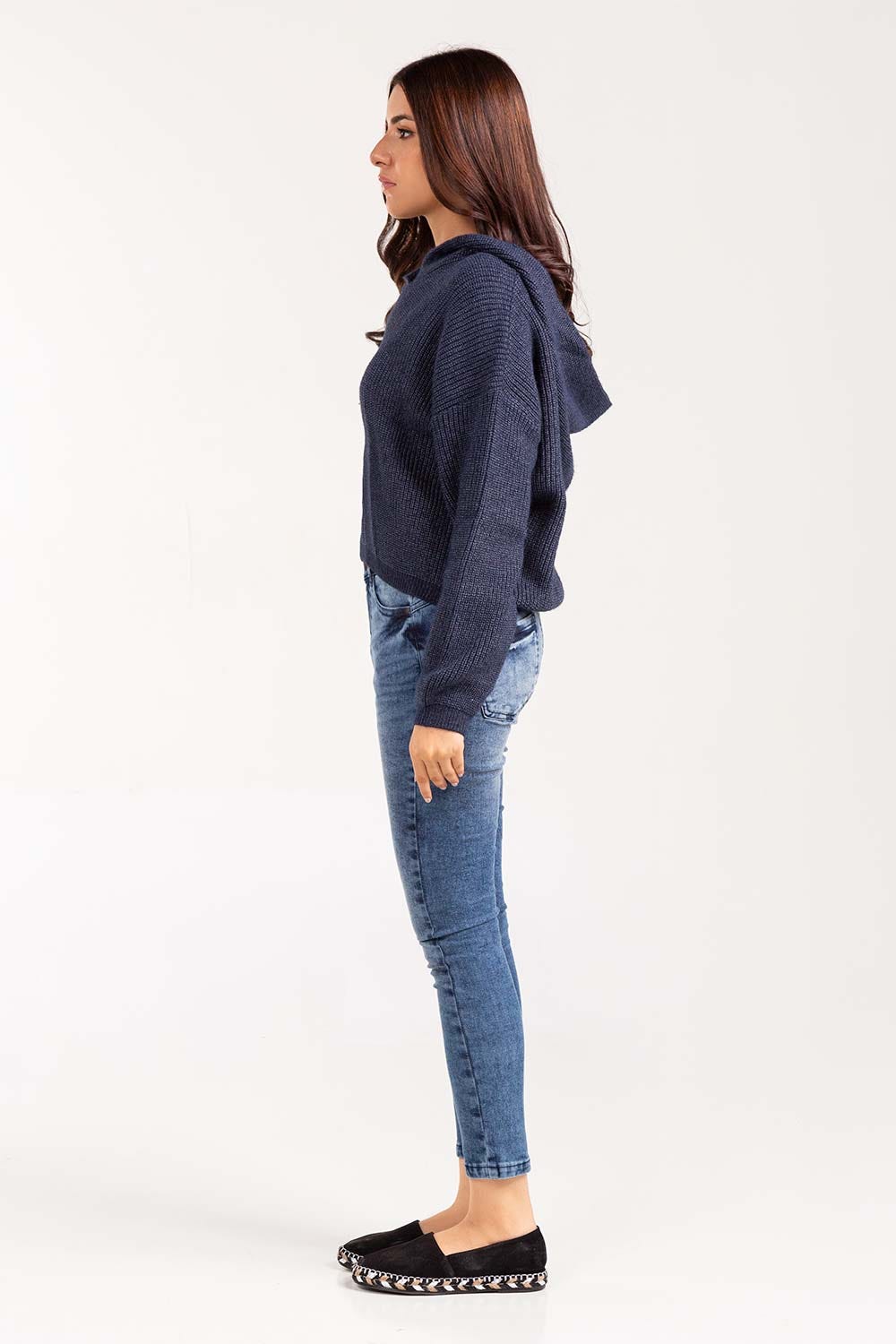 Blended Hoody Pull Over Sweater