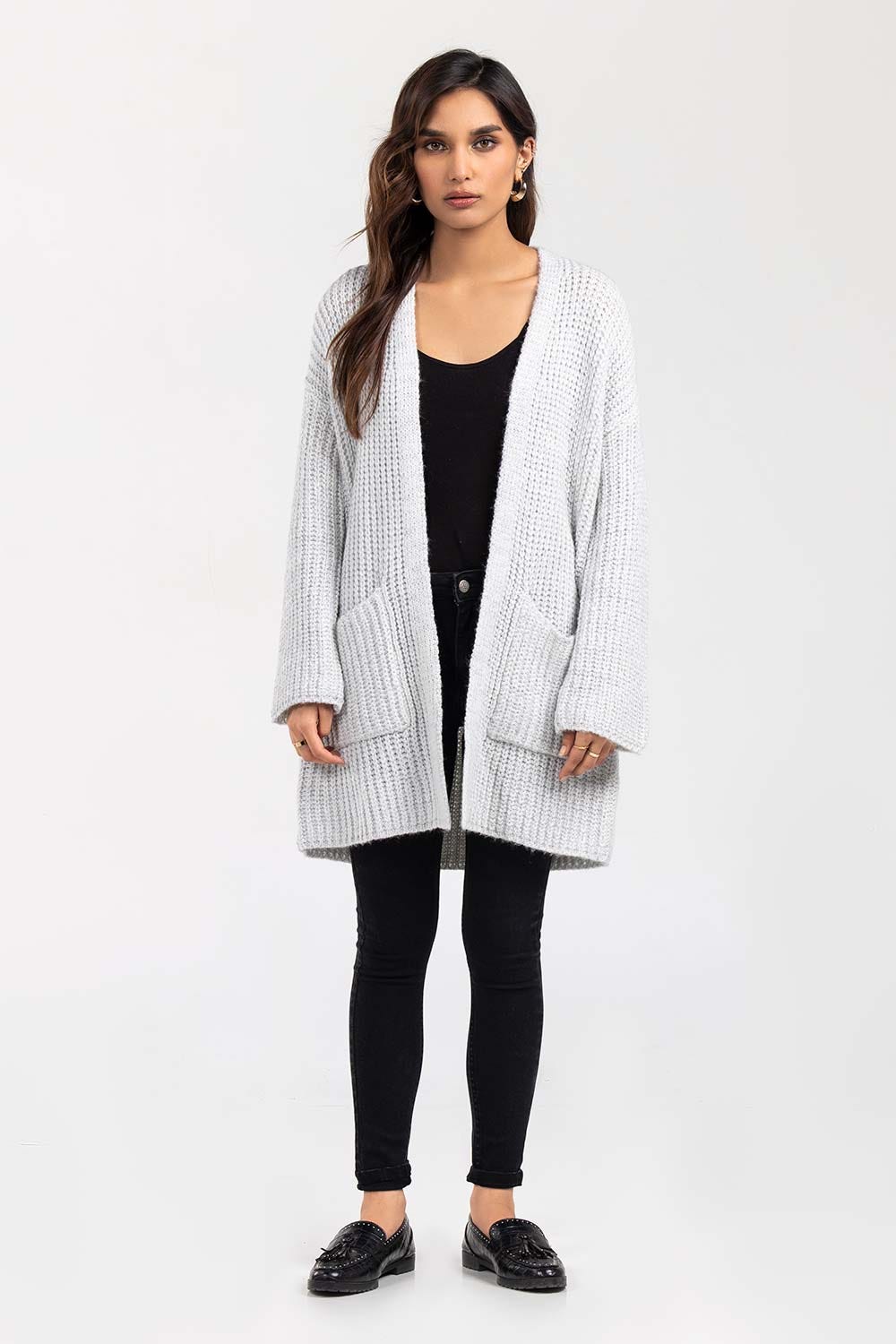 Blended Front Open Cardigan