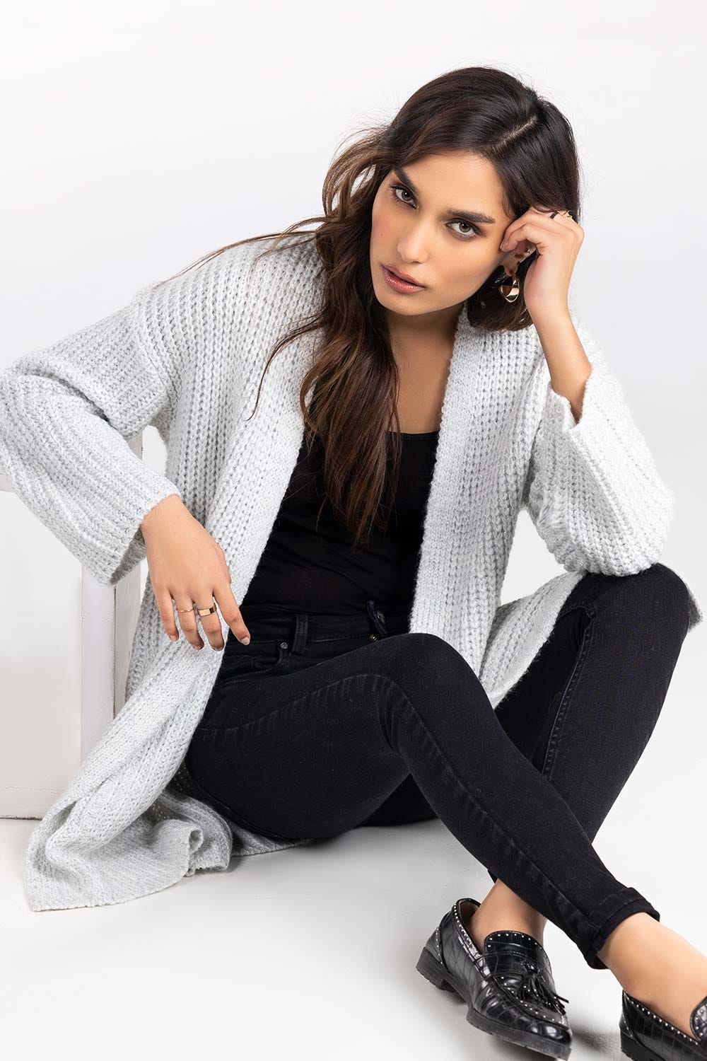 Blended Front Open Cardigan