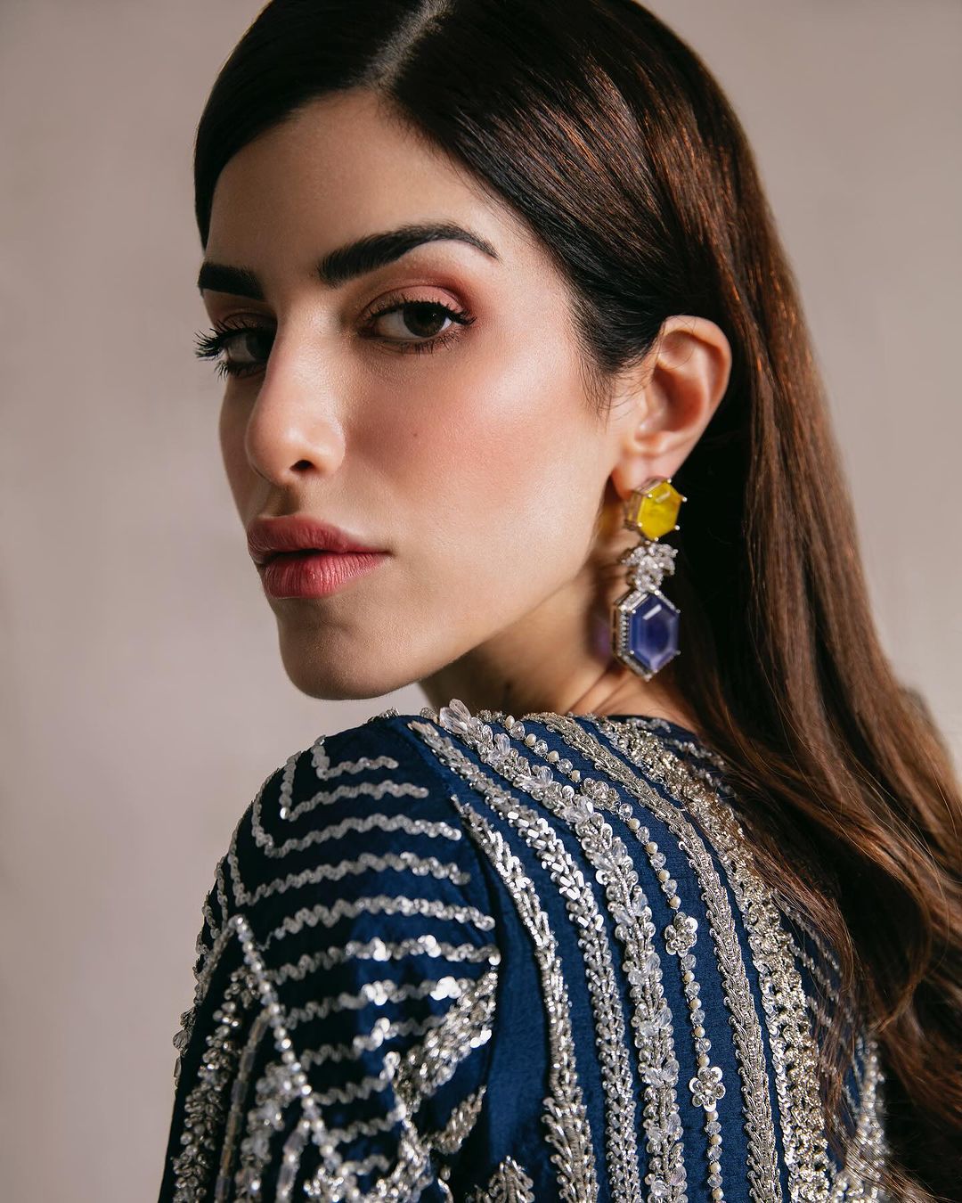 Sylvie Navy Hues by Alizay Saad