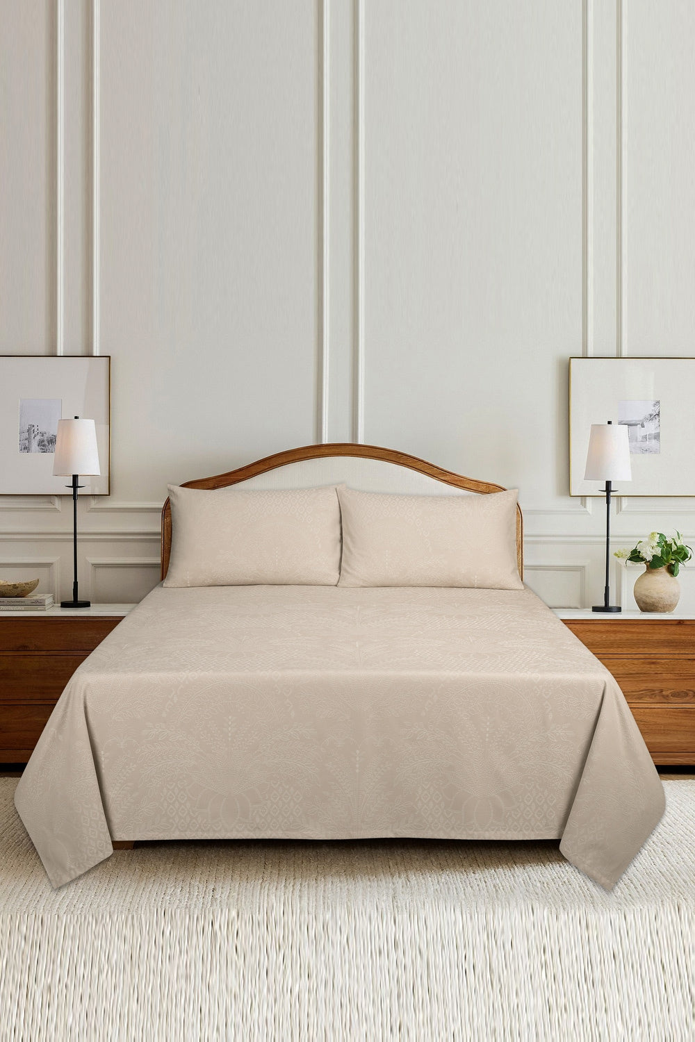 Tan Jacquard Throw