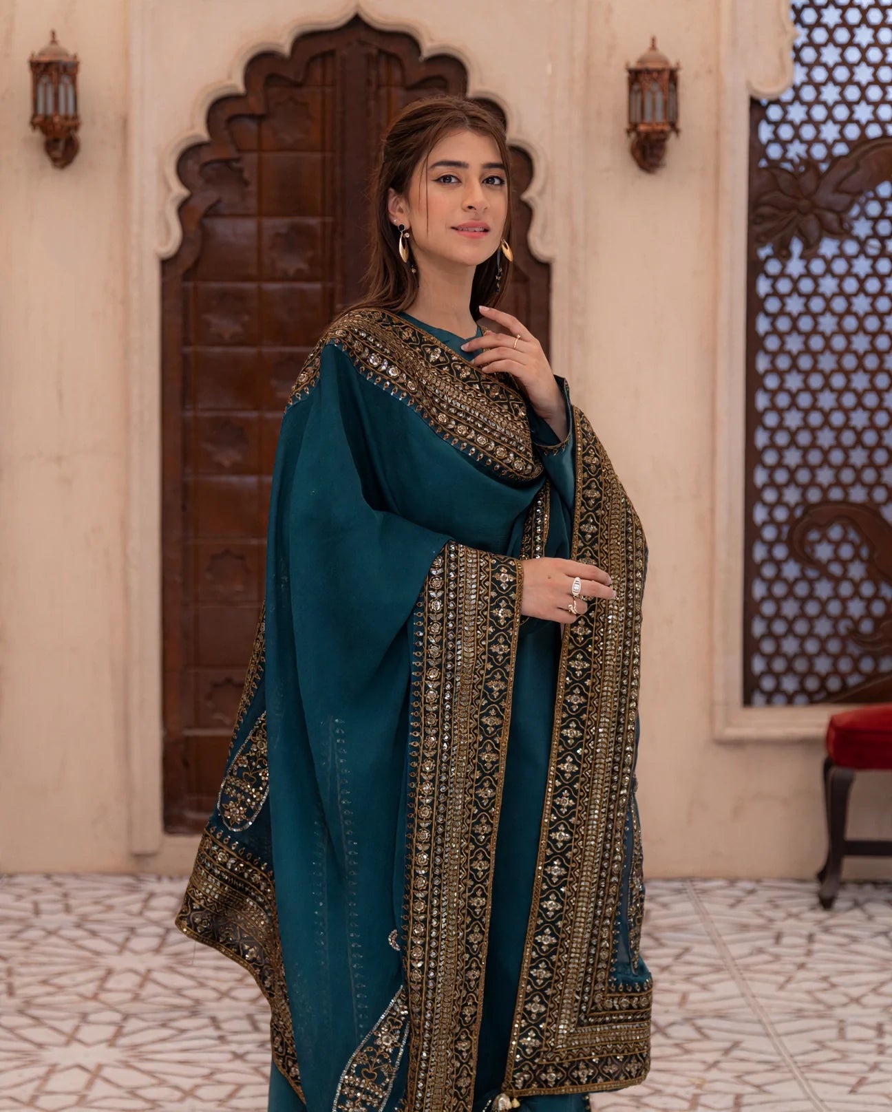 Zinc Mystique – Luxury Embroidered Suit for Women
