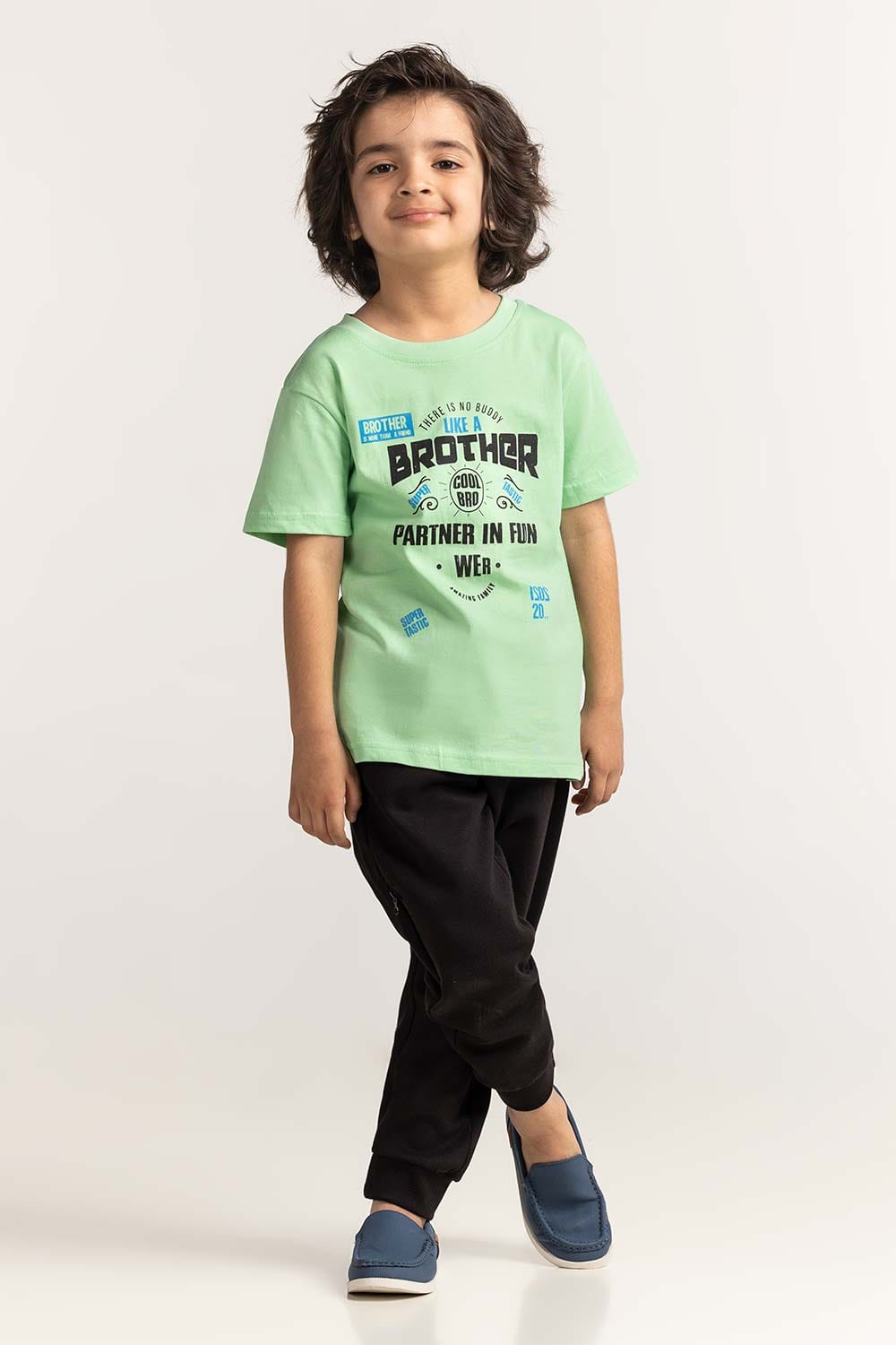 Toddler Boy Green Printed Tee