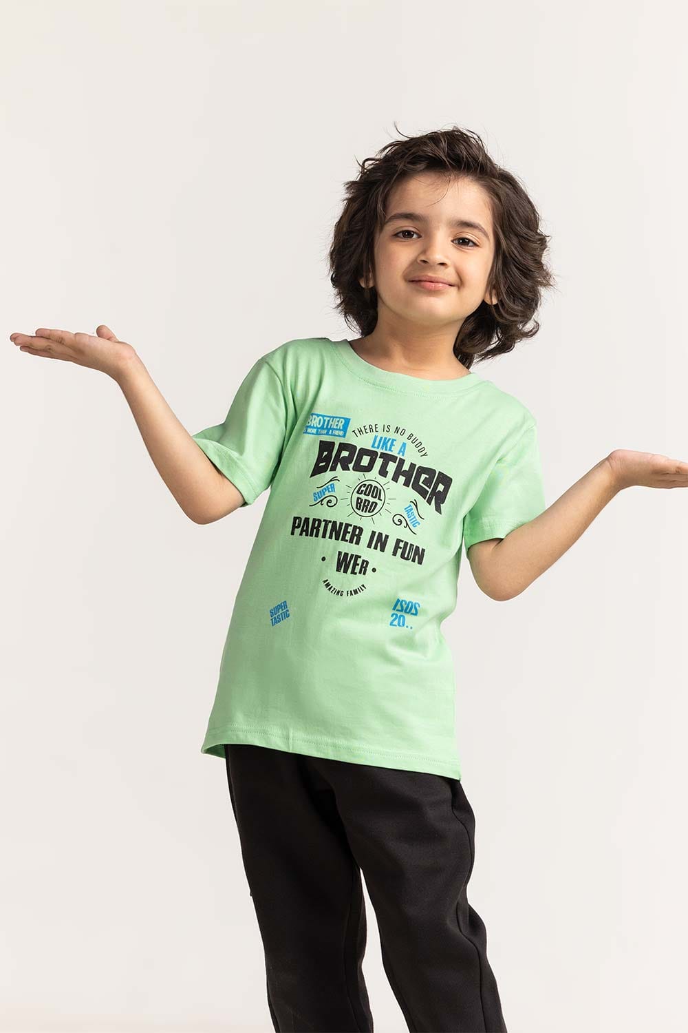 Toddler Boy Green Printed Tee