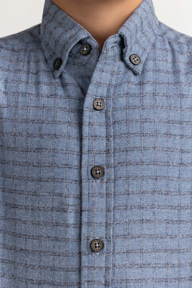 Toddler Boy Sky Checkeredcasual Shirt