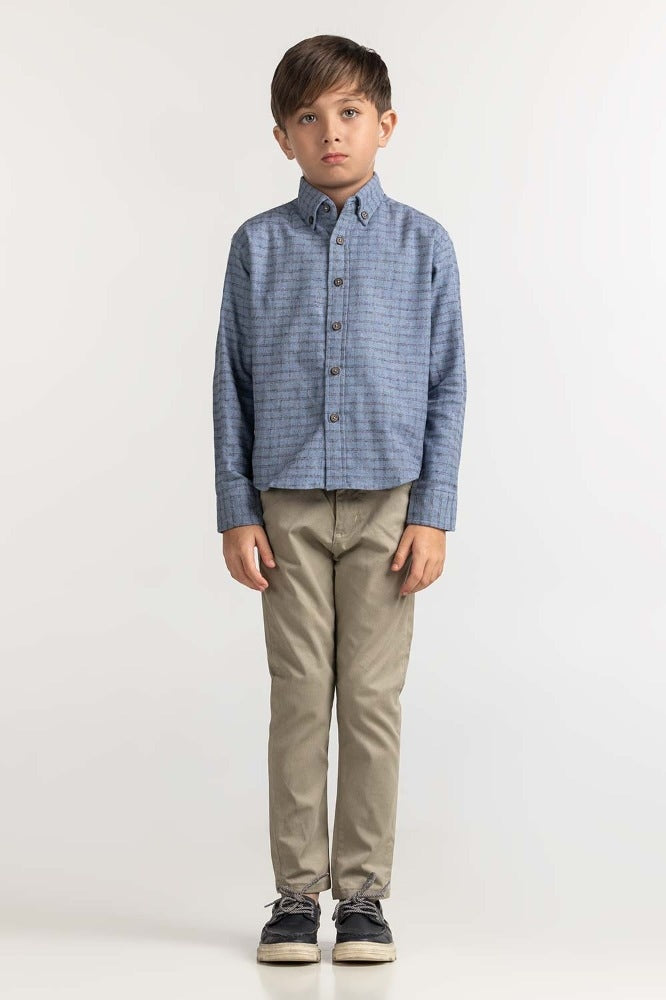 Toddler Boy Sky Checkeredcasual Shirt