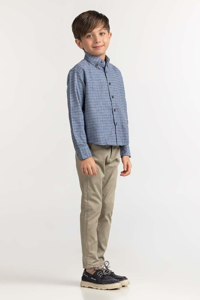 Toddler Boy Sky Checkeredcasual Shirt
