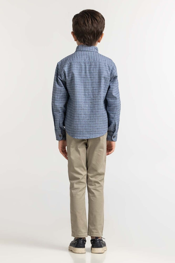 Toddler Boy Sky Checkeredcasual Shirt