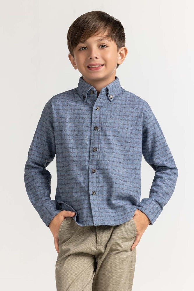 Toddler Boy Sky Checkeredcasual Shirt