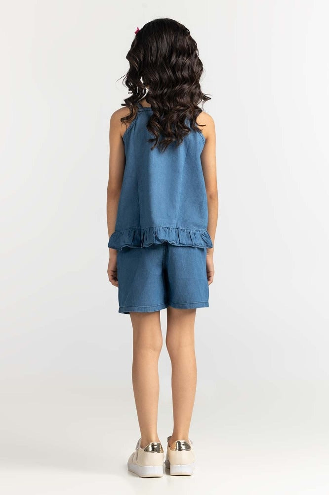 Toddler Girl Blue Basic Blouse