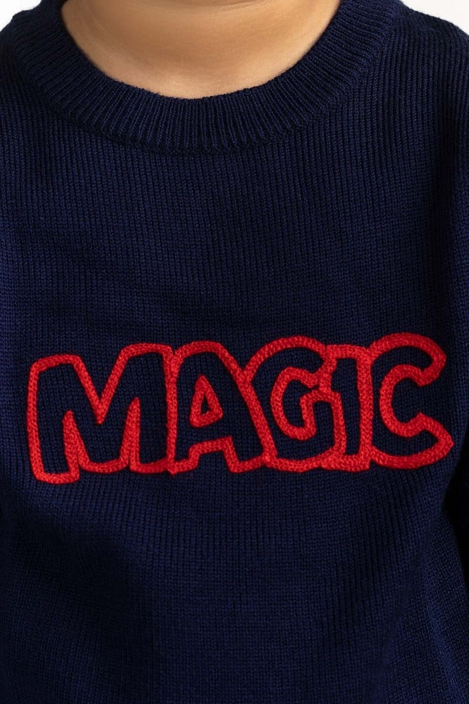 Toddler Girl Blue Basic Sweater