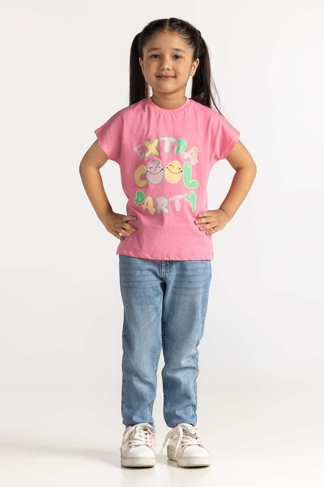 Toddler Girl Pink Printed Tee