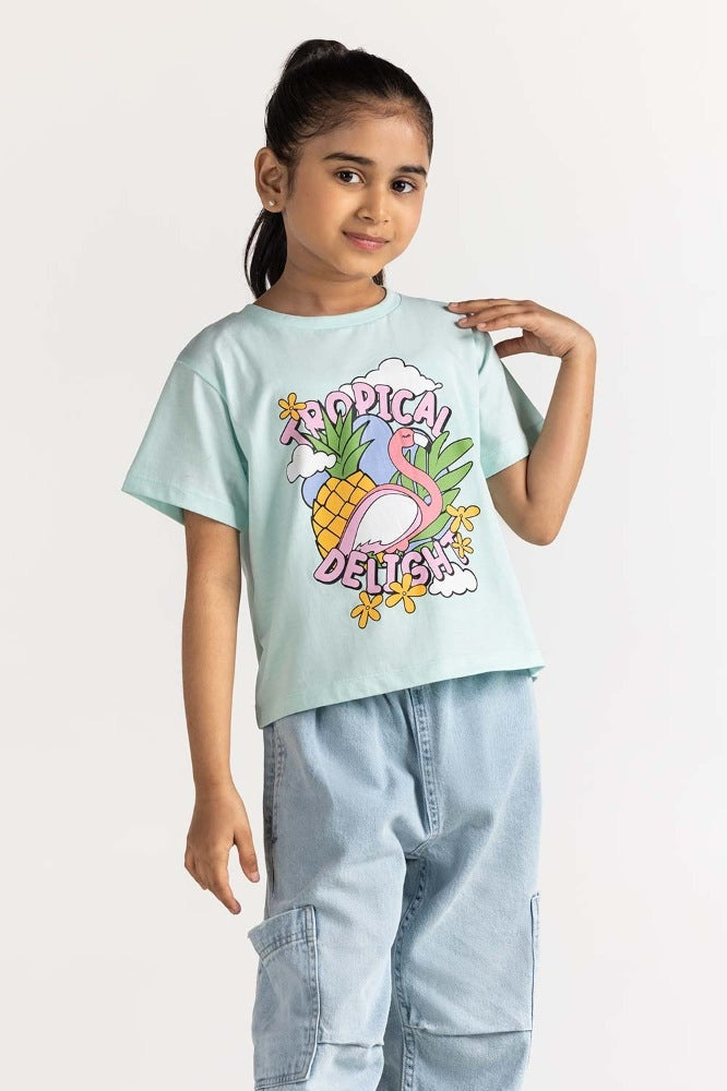 Toddler Girl Pink Printed Tee