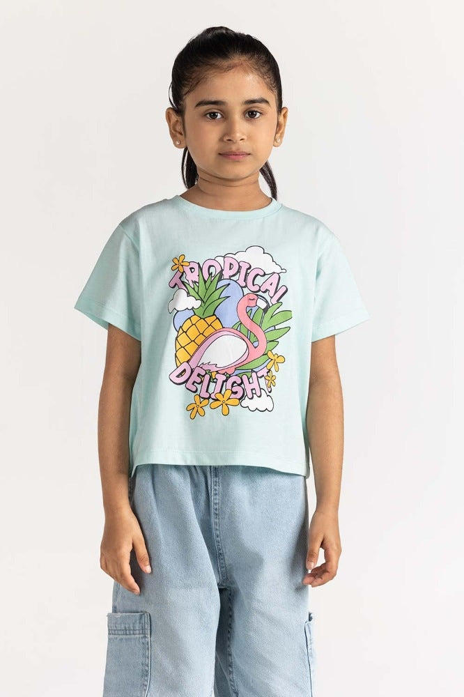 Toddler Girl Pink Printed Tee