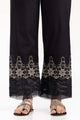 Black Cambric Embroidered Trousers