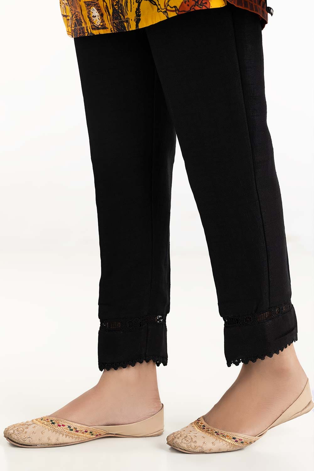 Black Raw Silk Pants