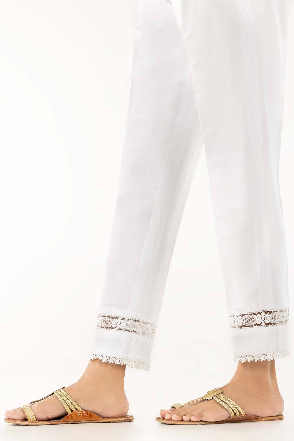 White Raw Silk Pants