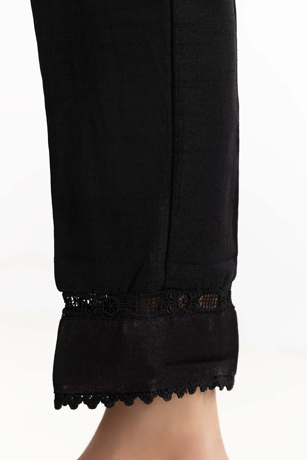 Black Raw Silk Pants