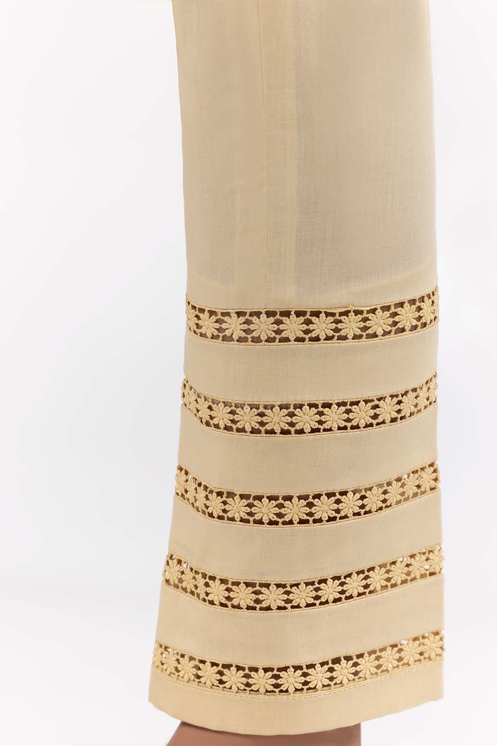 Beige Cambric Fashion Trousers