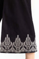 Black Screen Printed Raw Silk Trousers