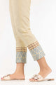 Beige Khaddar Screen Printed Trousers