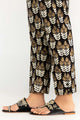 Black Screen Printed Cambric Trousers