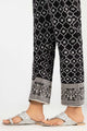 Black Screen Printed Embroidered Trousers