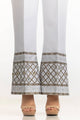 White Rawsilk Block Printed Trouser