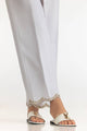 White Rawsilk Embroidered Trouser