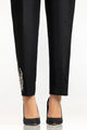 Black Rawsilk Embroidered Trouser