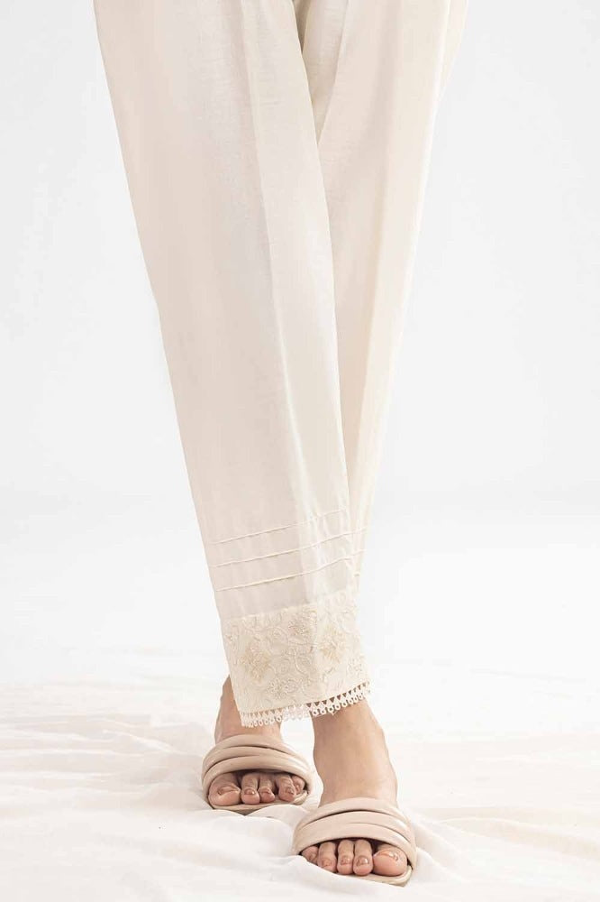 Unstitched Embroidered Cambric Trouser