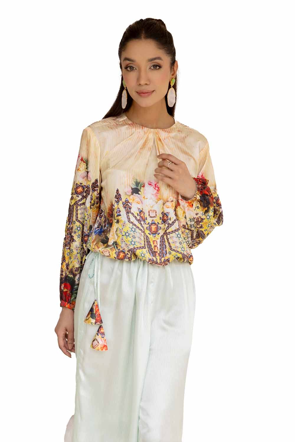 2 Piece Unstitched Printed Silk Suit
