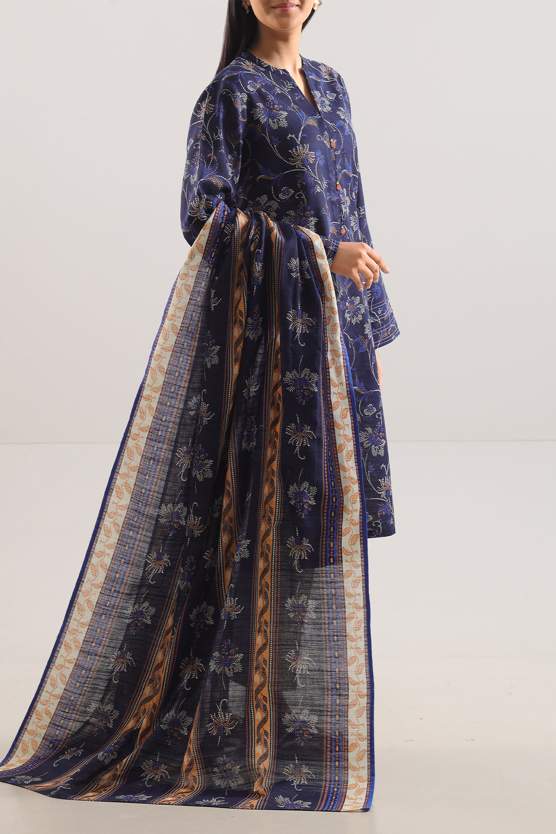 Unstitched Printed Cotton Khaddar 3 Piece114076
