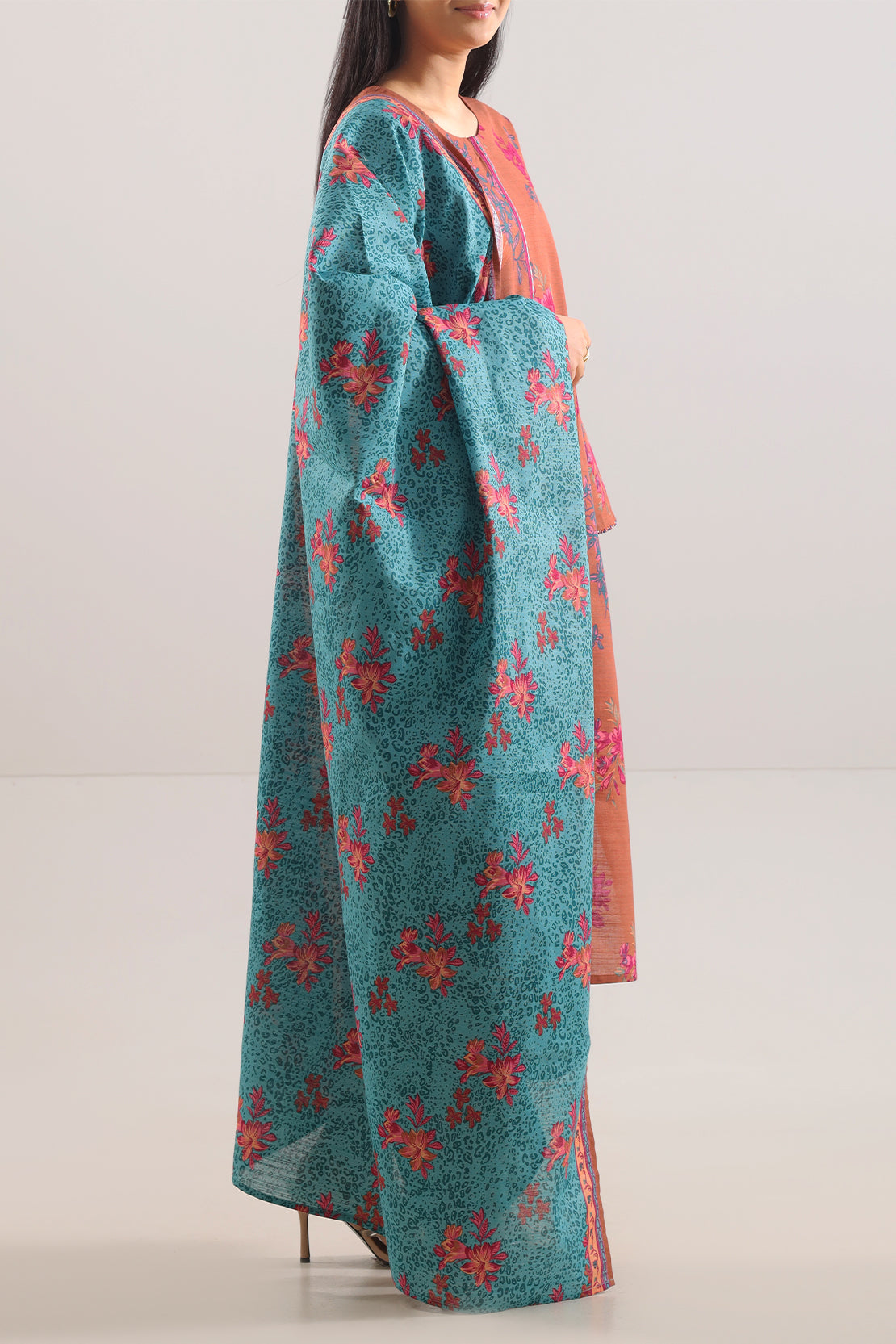 Unstitched Printed Cotton Khaddar 3 Piece114078