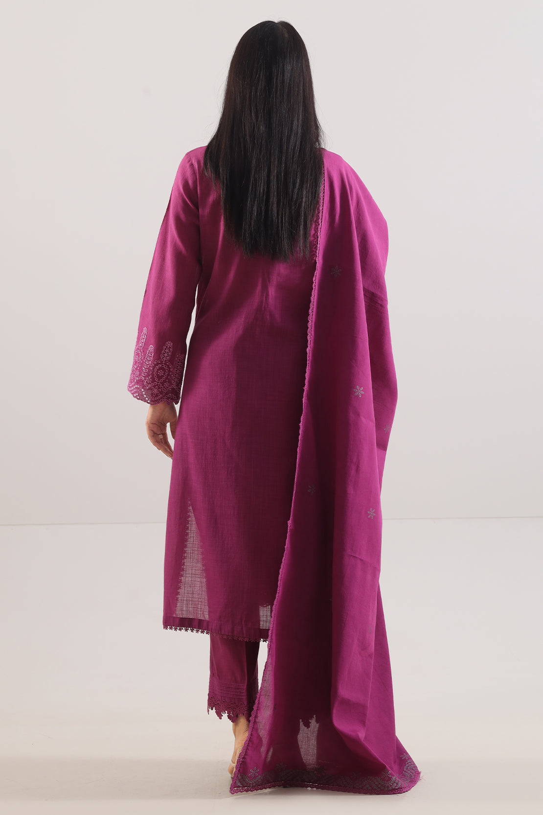 Unstitched Solid Embroidered Cotton Khaddar 3 Piece120608