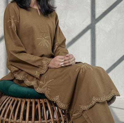 Golden Moss 2-piece khaddar ready to wear casual wear for women