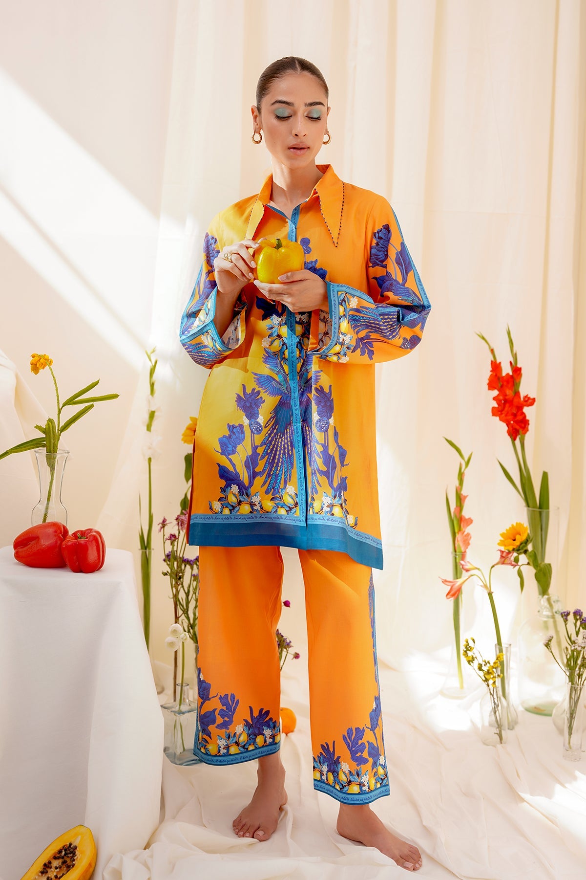 Embroidered Chiffon Fabric (2Pcs)