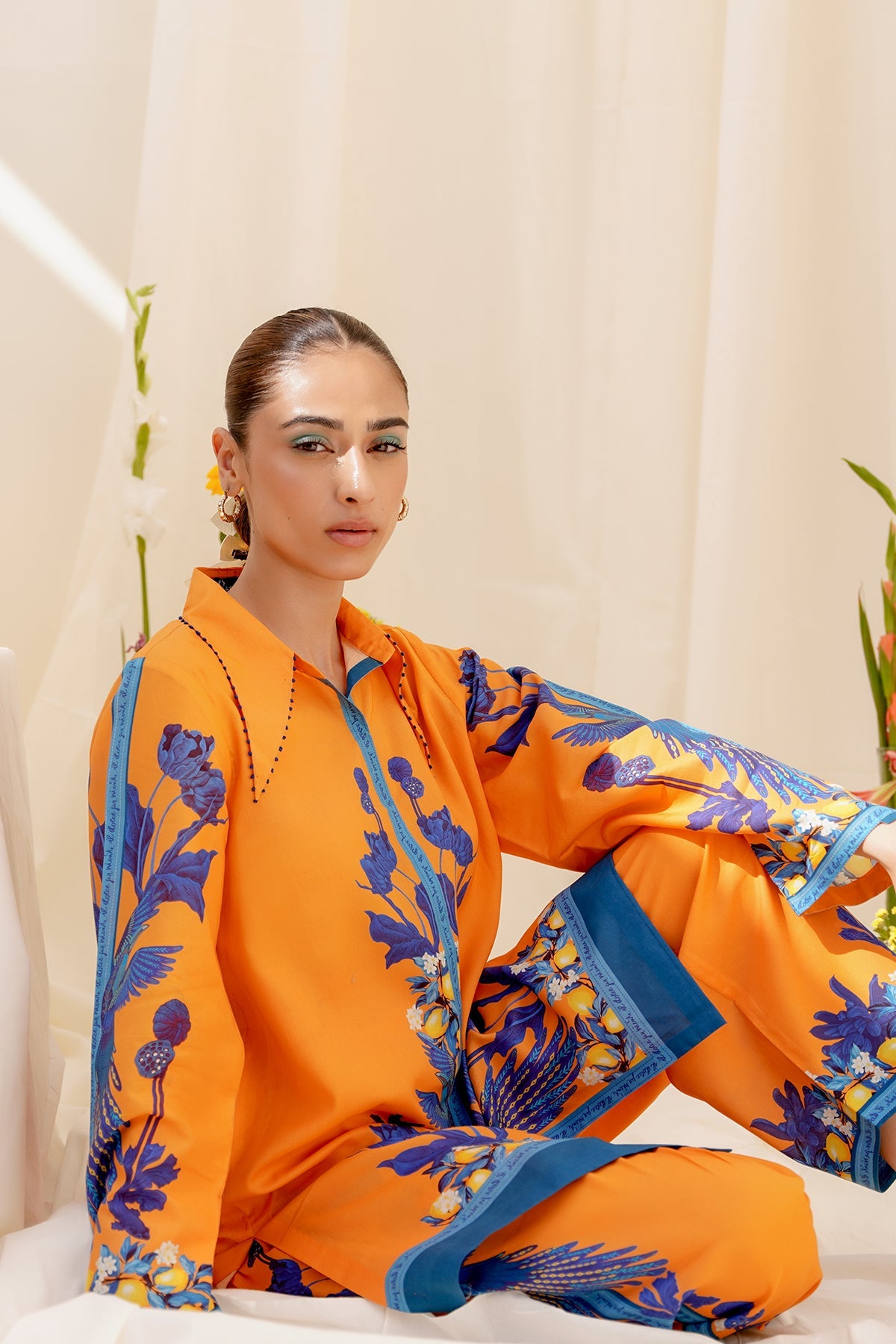 Embroidered Chiffon Fabric (2Pcs)