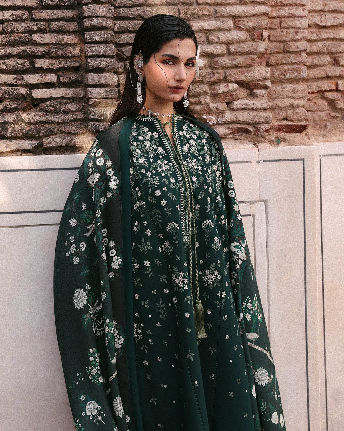 3 Piece Embroidered Velvet Suit