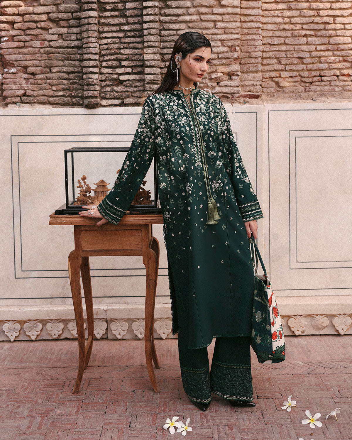 3 Piece Embroidered Velvet Suit