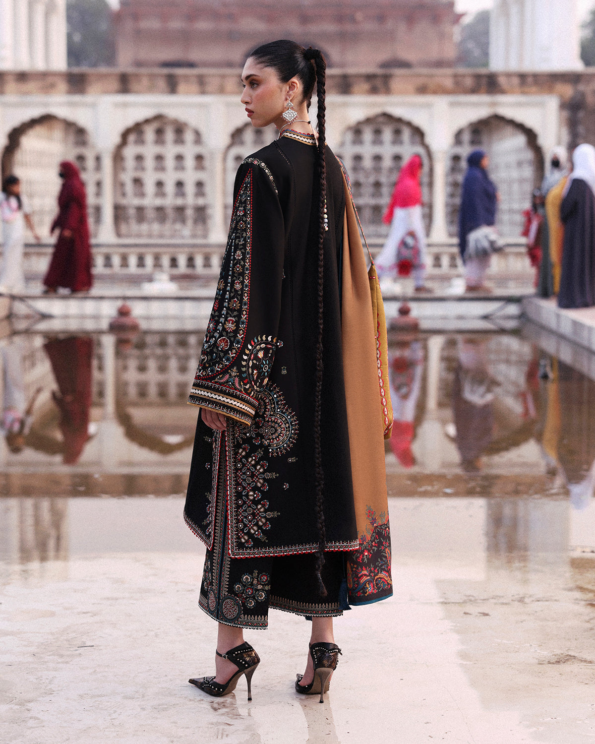 3 Piece Embroidered Velvet Suit