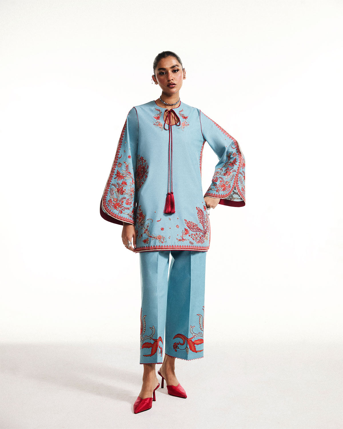 3 Piece Unstitched Embroidered Velvet Suit