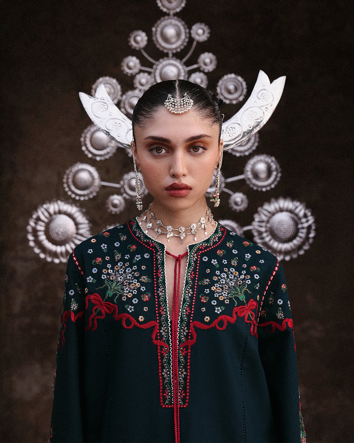 3 Piece Embroidered Net Suit