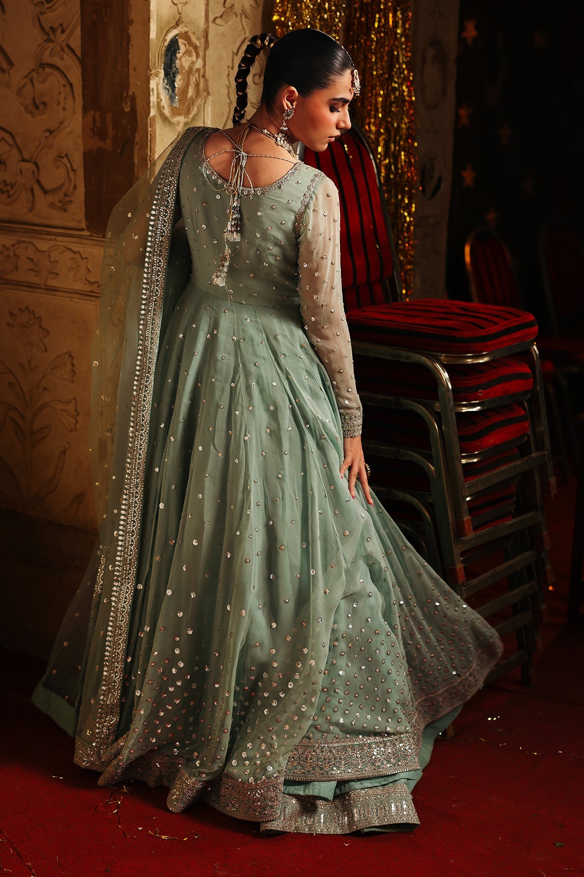 3-PC Embroidered Chiffon Suit CMA-5-258