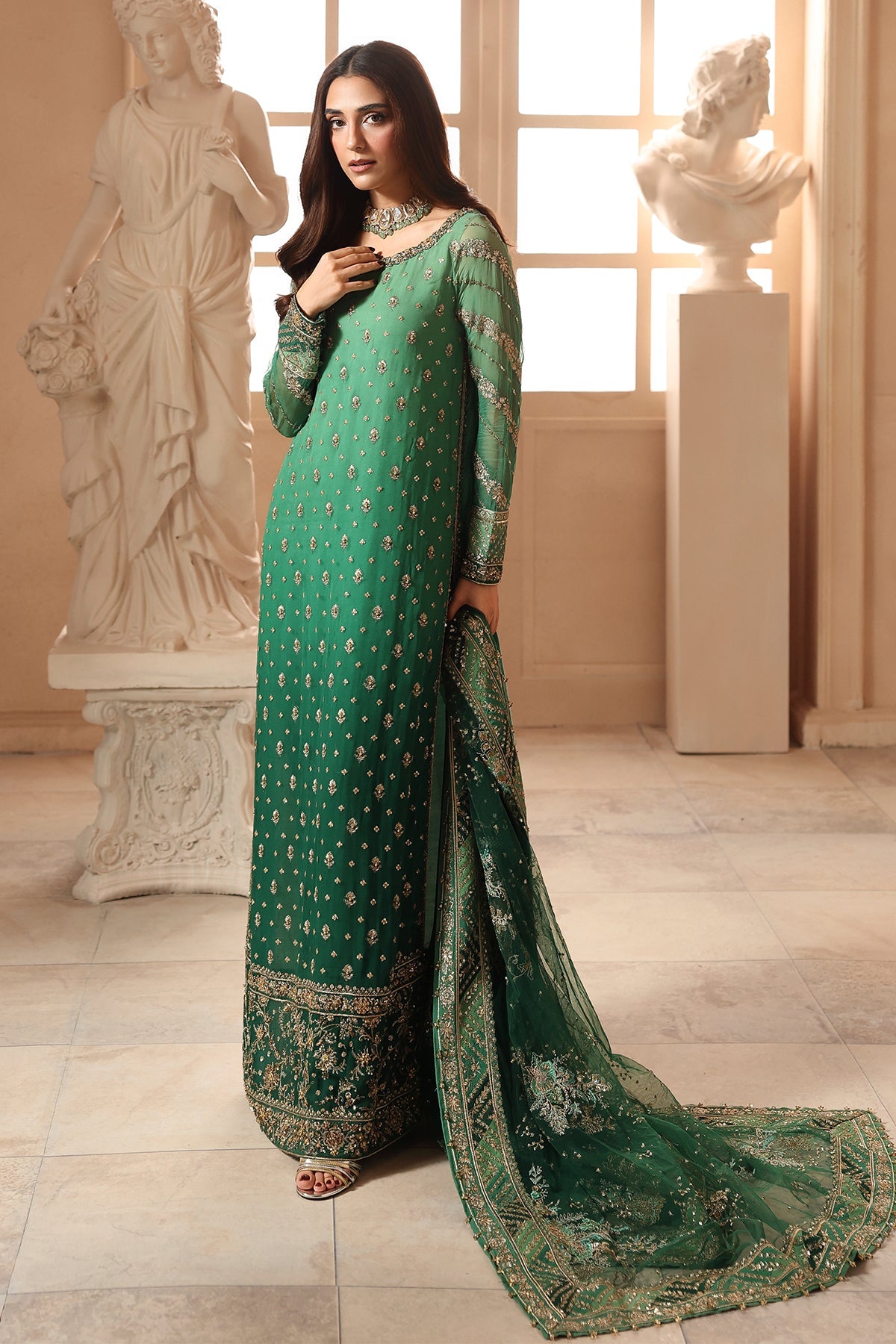 3-PC Unstitched Embroidered Luxury Chiffon DJW6-03