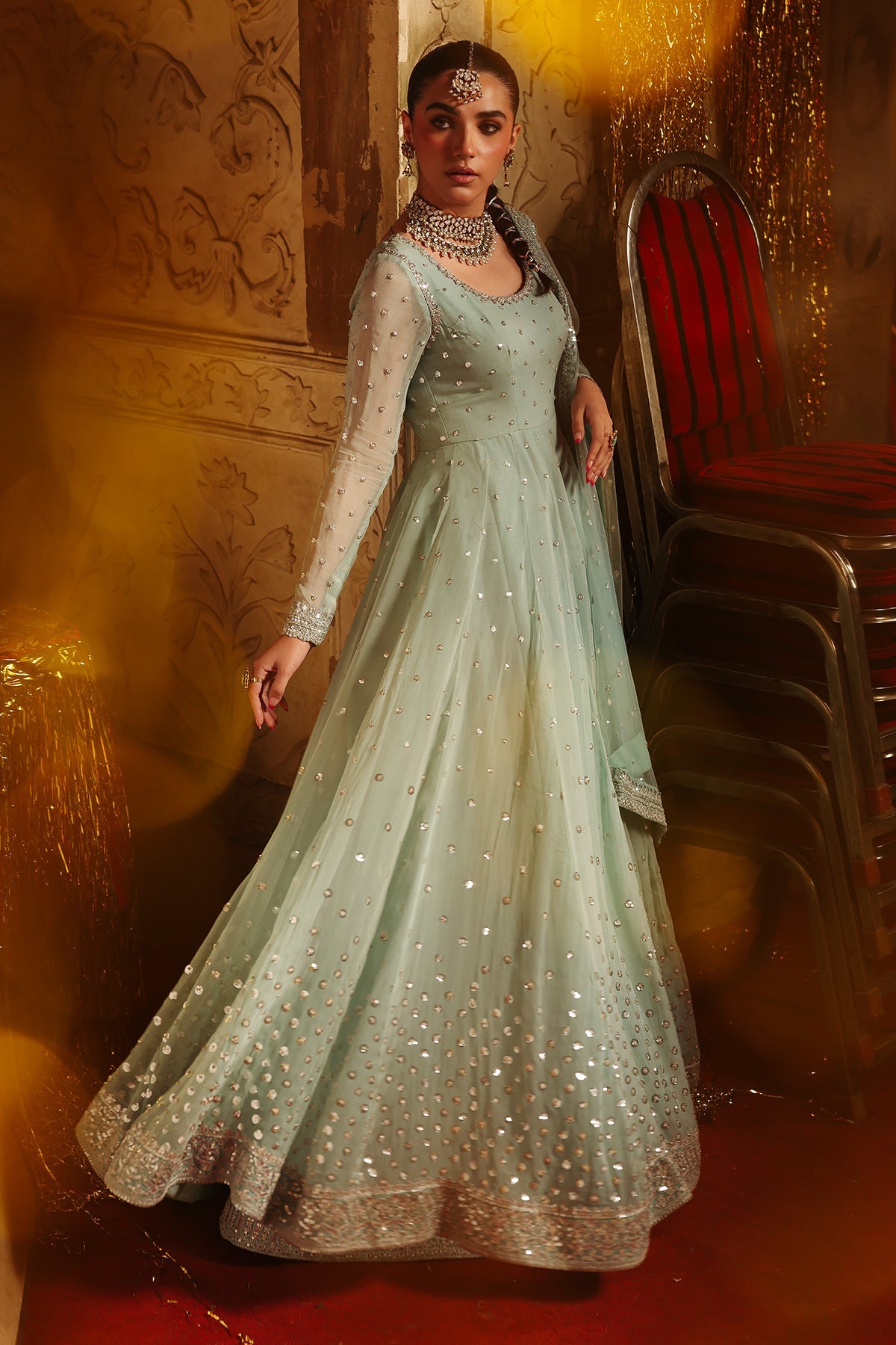 3-PC Embroidered Chiffon Suit CMA-5-258